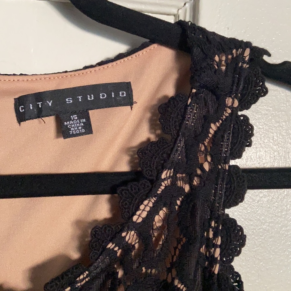 City Studio Junior’s Lace Fit & Flare Dress. - Picture 7 of 7